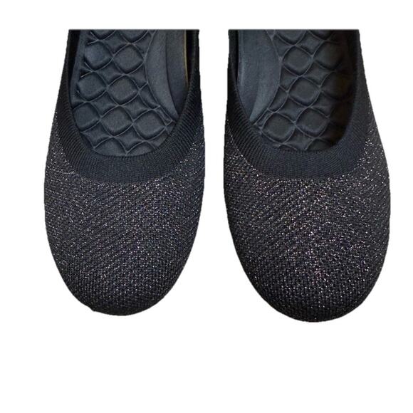 Vivaia Audrey Round-Toe Claire Black Ballet Flats Sparkle Comfort Size 11.5 - Picture 8 of 11